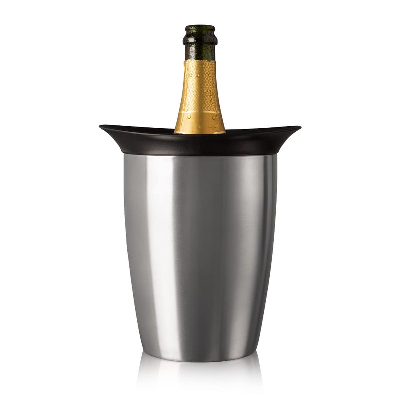 Vacu Vin Champagne Cooler â€“ Stainless Steel Active Bottle Chiller â€“ Includes Removable Cooling Sleeve â€“ Keeps Champagne Cold for Hours â€“ Stylish & Reusable Ice-Free Tabletop Cooler - Image 1